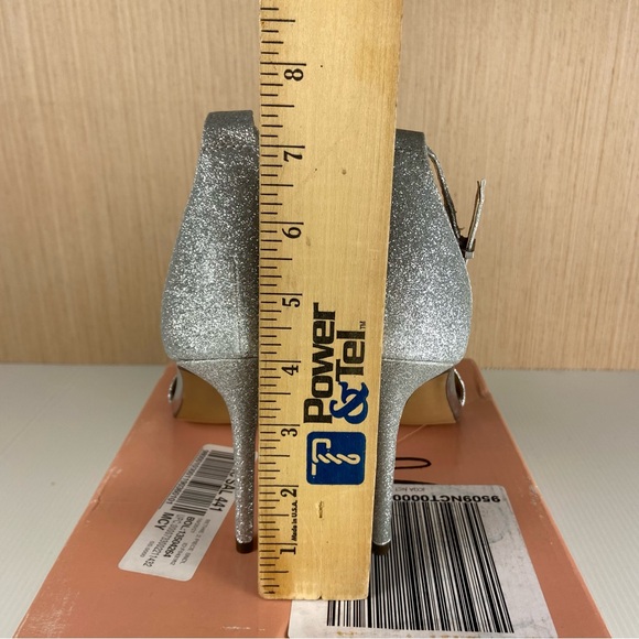 Wild Pair Bethie Silver Glitter Two-Piece Heels Size 9 NIB Prom Wedding - Picture 4 of 6